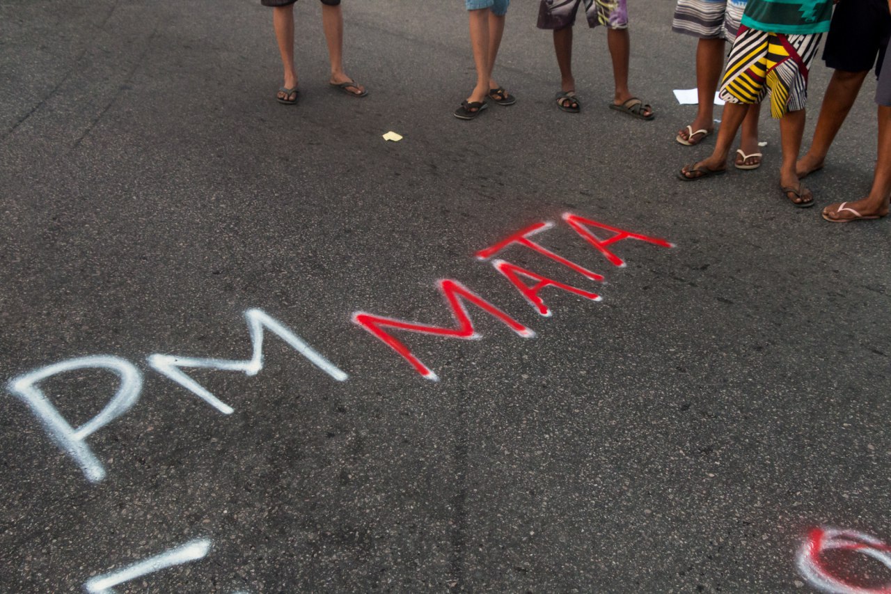 Protesto contra o assassinato de Mário, de 14 anos, com 3 tiros da PM. Foto: Raphael Oliveira / Mídia NINJA
