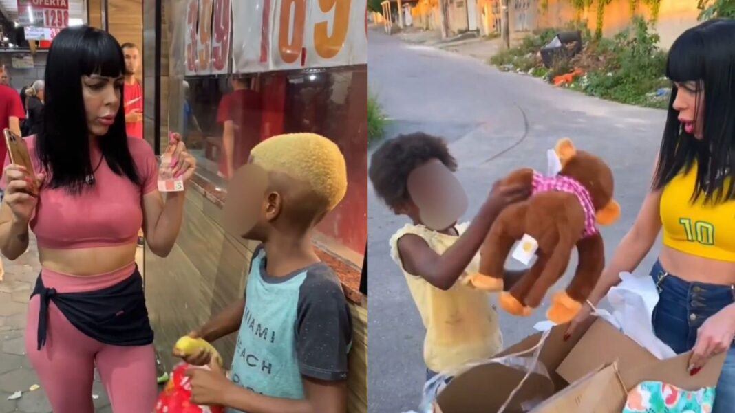 Racismo: influenciadoras geram revolta após entregarem banana e macaco de pelúcia para crianças negras