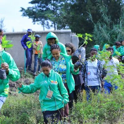 Jovens mobilizados pelo Mutirão COP30 plantam 300 árvores durante o África Climate Summit