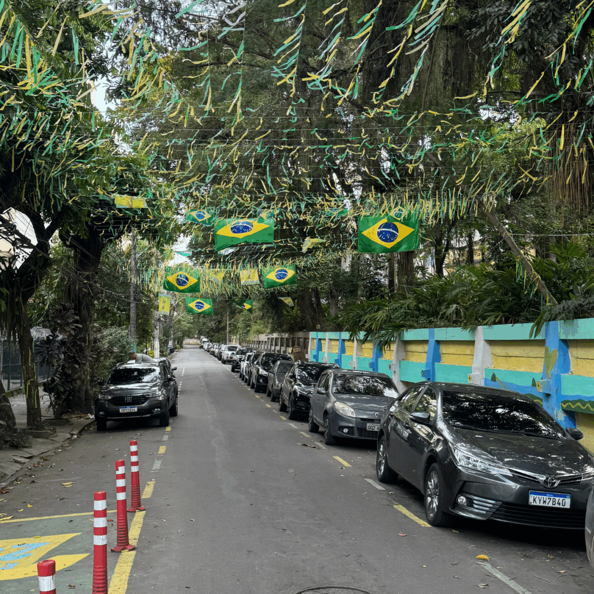 Brasileiros pintam as ruas na esperança de conquistar o hexa